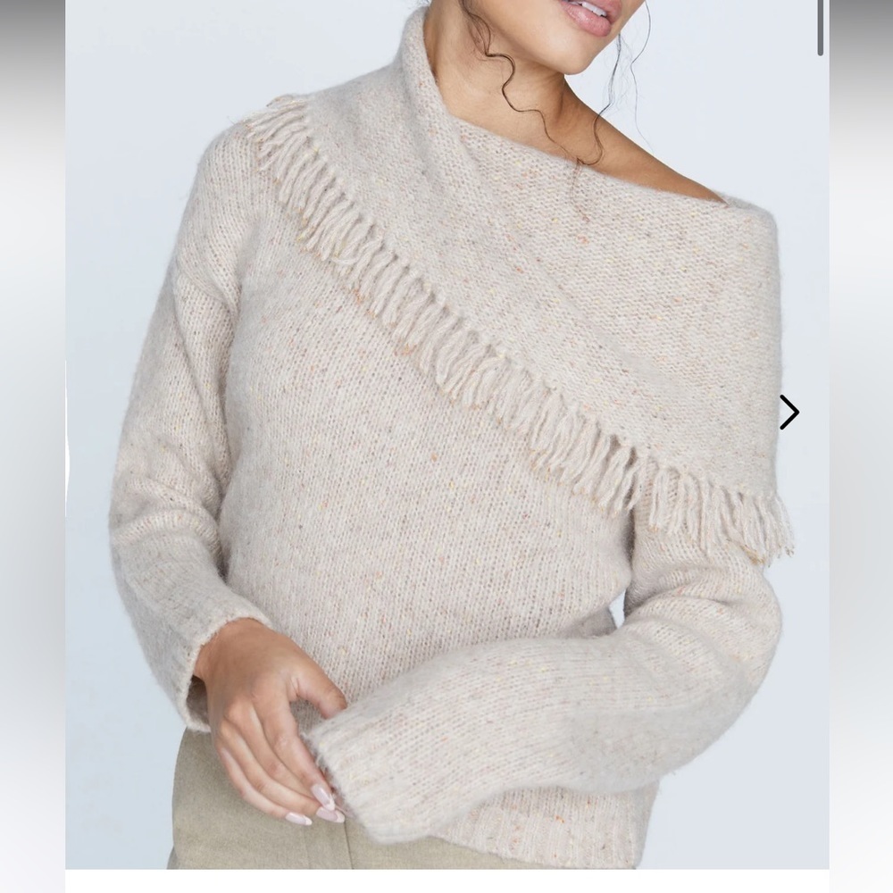 Brochu Walker Cream Cowl Neck Sweater Relaxed Fit